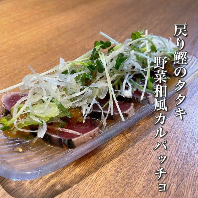 戻り鰹のカルパッチョ@/品川/鮮魚/居酒屋