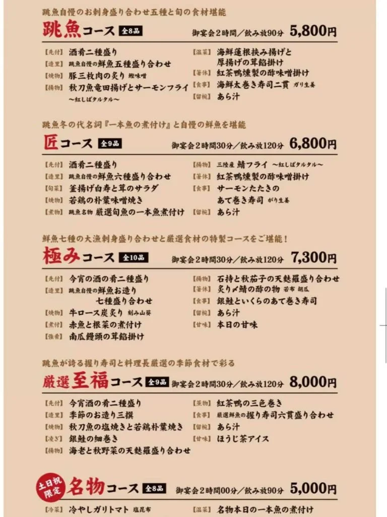 コースのご案内！品川/居酒屋/関サバ/鮮魚
